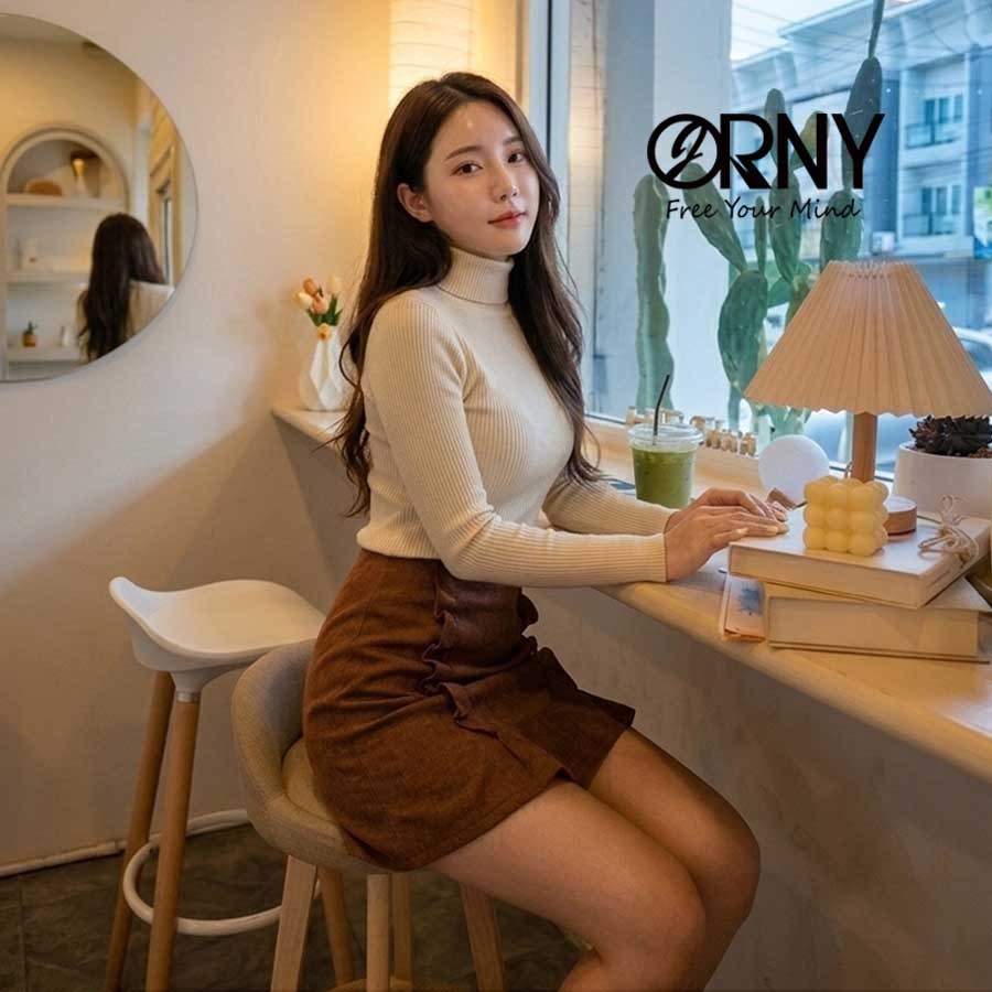 🇹🇭 ส่งจาก กทม. 🇹🇭  955 เสื้อไหมพรมคอเต่าสูงพับได้ เสื้อไหมพรม แขนยาว เสื้อคอเต่า