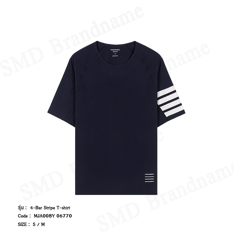 Thom Browne เสื้อยืดคอกลม รุ่น 4-Bar Stripe T-shirt Code: MJA008Y 06770