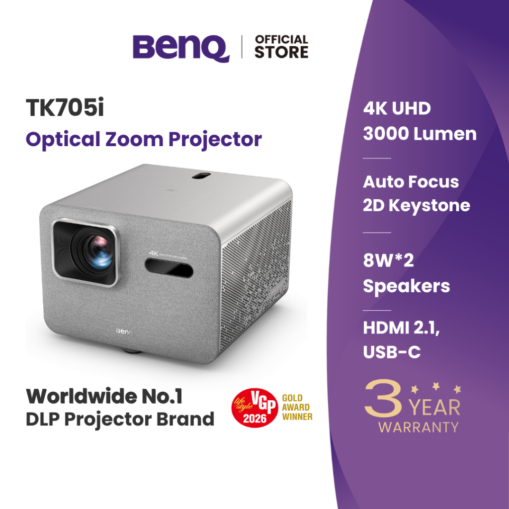 BenQ TK705i 4K 3000lm HDR Built-in Google TV Home Entertainment Projector