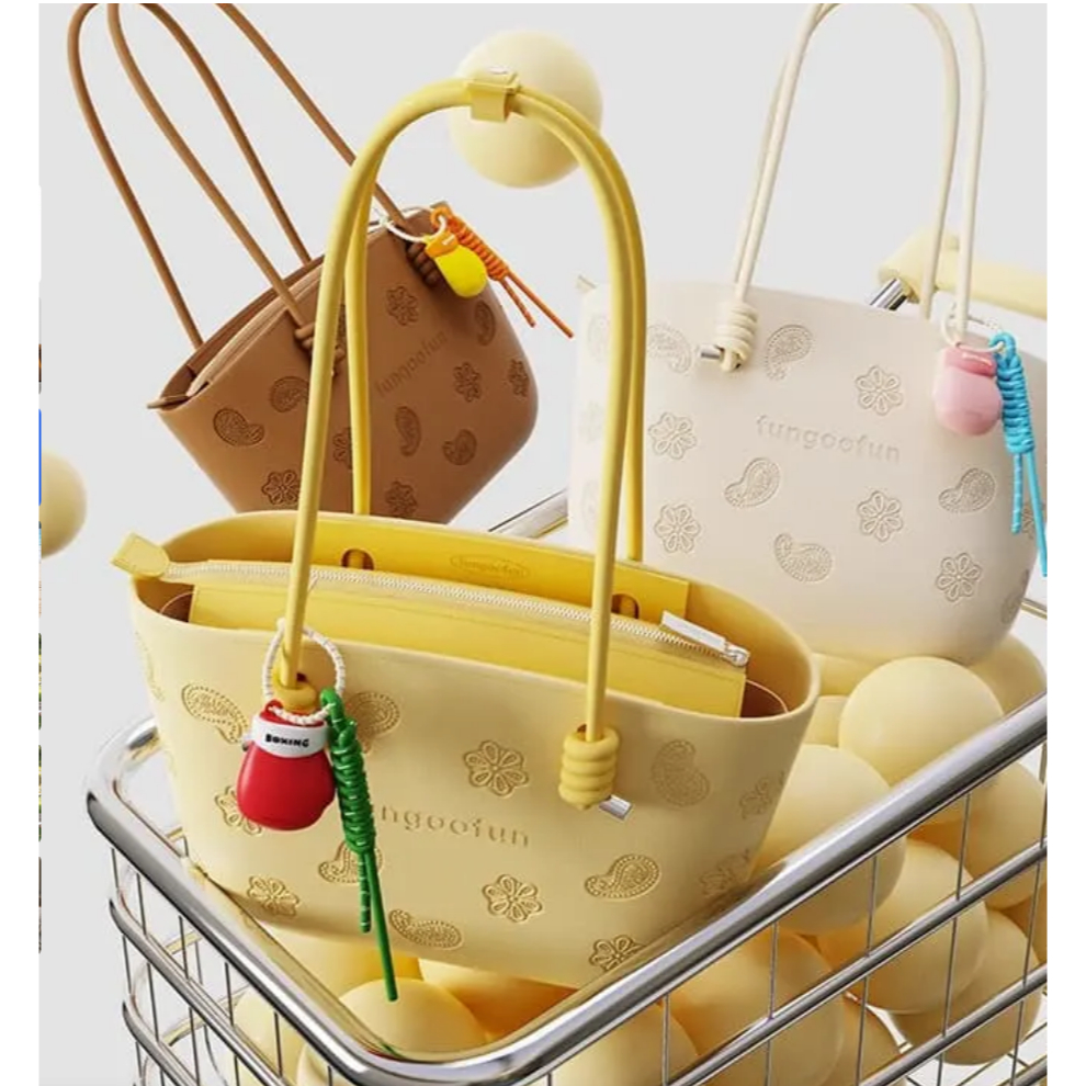 พร้อมส่ง👜 FUNGOOFUN F544 - Cashew Nut Tote Bag กระเป๋าสะพายไหล่ มีกระเป๋าซ้อนด้านในแบบถอดได้ เหมาะสำหรับใช้ประจำวัน
