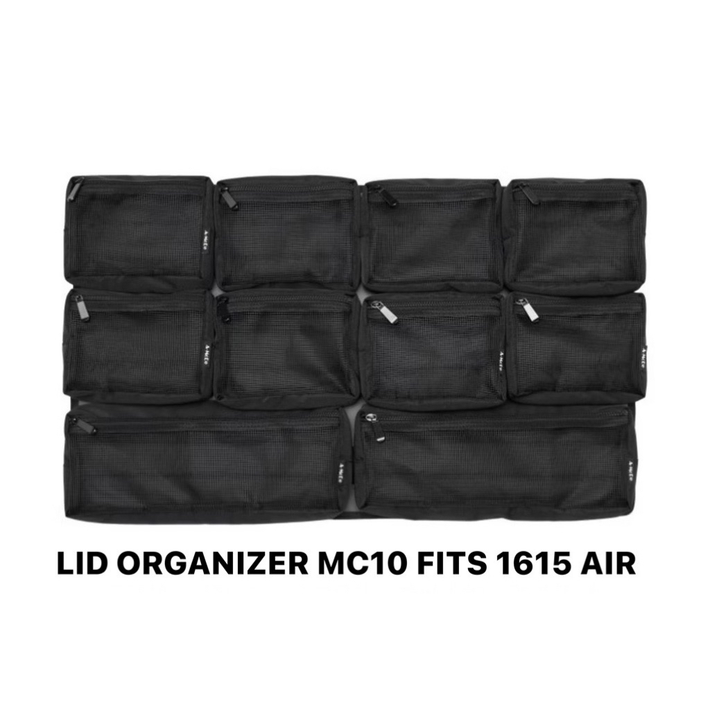 Lid Organizer MC10 for Pelican 1615 Air Case with 10 removable pouches - Fits Pelican 1615 Air Case
