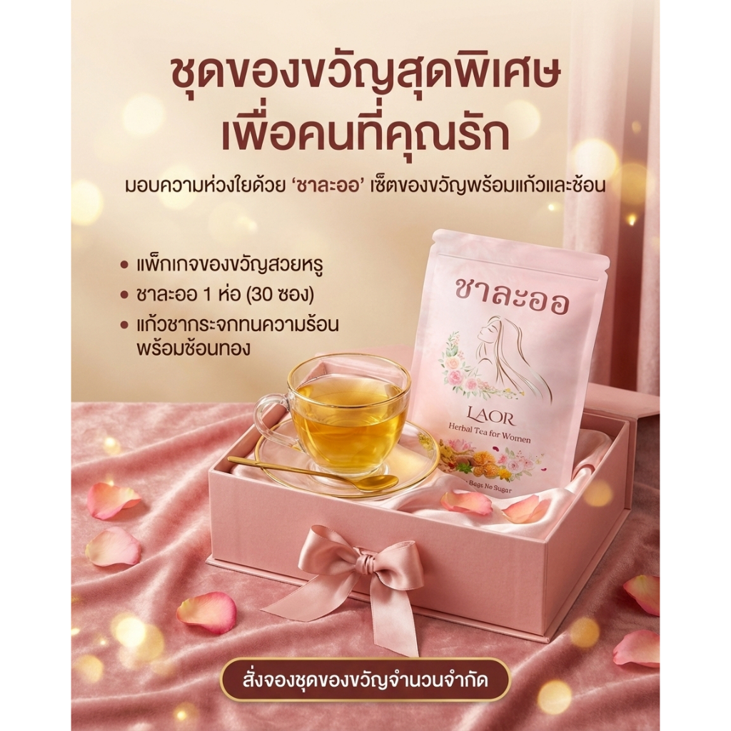 [ 1 แถม 1 ] ชาละออ-สมุนไพรเพื่อผู้หญิง ไม่มีน้ำตาล