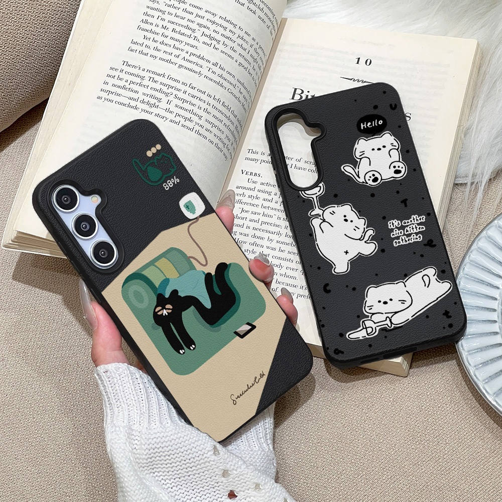 Laying Cat เคส For Samsung A17 A16 A55 A56 A07 A06 A35 A36 A15 A05S A53 A54 A34 A26 S23 S25 S26 Ultra S24 FE