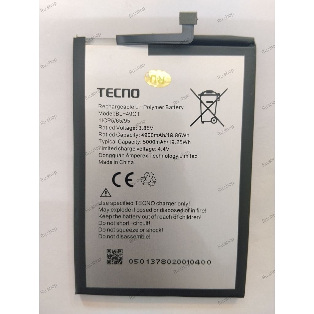 แบตเตอรี่ Tecno Camon 19 Neo / CH6i / Spark 9 Pro / Spark 9T / KH6 / KH7 / KH7N Battery BL-49GT 5000