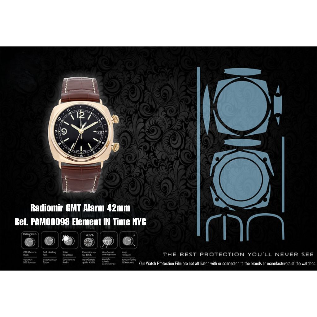 ฟิล์มป้องกันรอยนาฬิกา Watch Protection Film for PAM Radiomir GMT Alarm 42mm PAM00098 Element IN Time