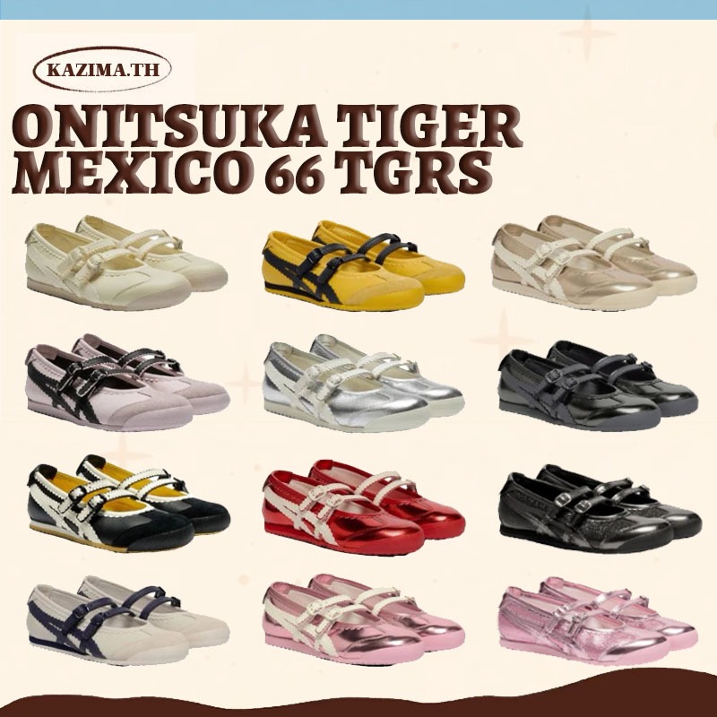 ของแท้ 100%(พร้อมส่ง/พรีออเดอร์) 🇰🇷ONITSUKA TIGER MEXICO 66 TGRS Women Mary Janes Classic Ballet Flat Shoes 🩰