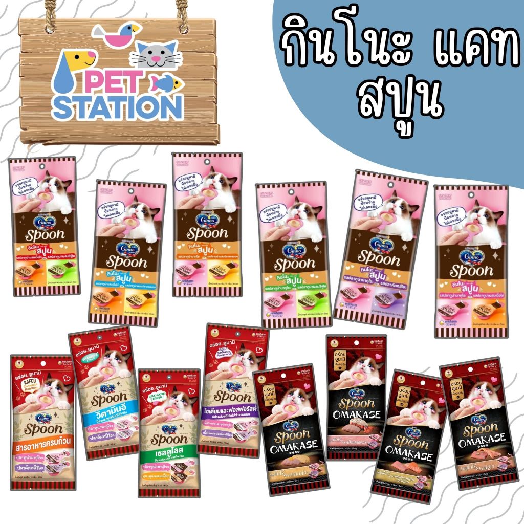 Ginno Spoon ขนมแมวเลีย รูปแบบช้อนป้อน ปริมาณ 40g.
