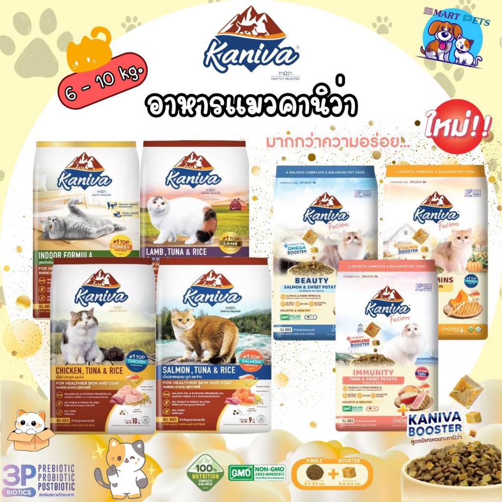 Kaniva อาหารแมว คานิว่า ขนาด 6-10 กิโล เหมาะสำหรับแมวทุกช่วงวัย