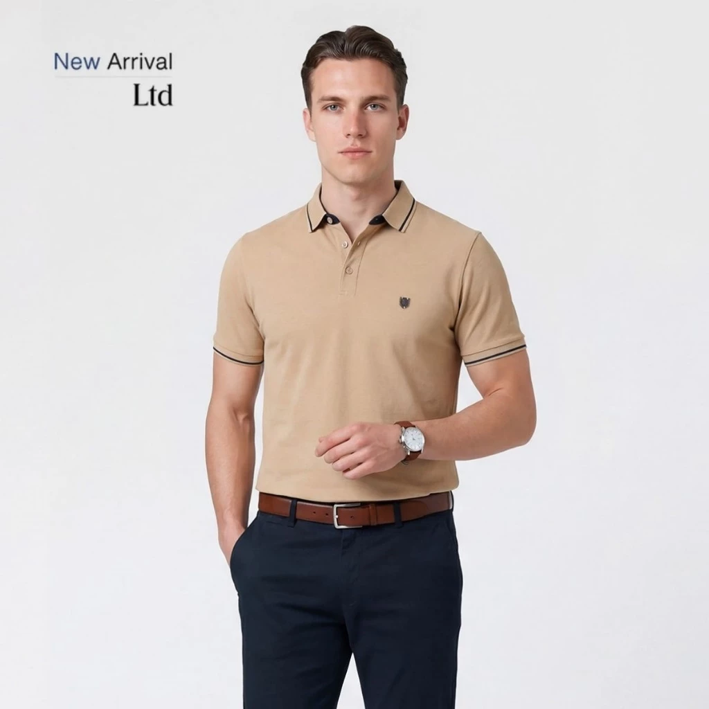 LTD เสื้อโปโลแขนสั้น ผู้ชาย สีน้ำตาล | New Gen Polo Shirt | 00981