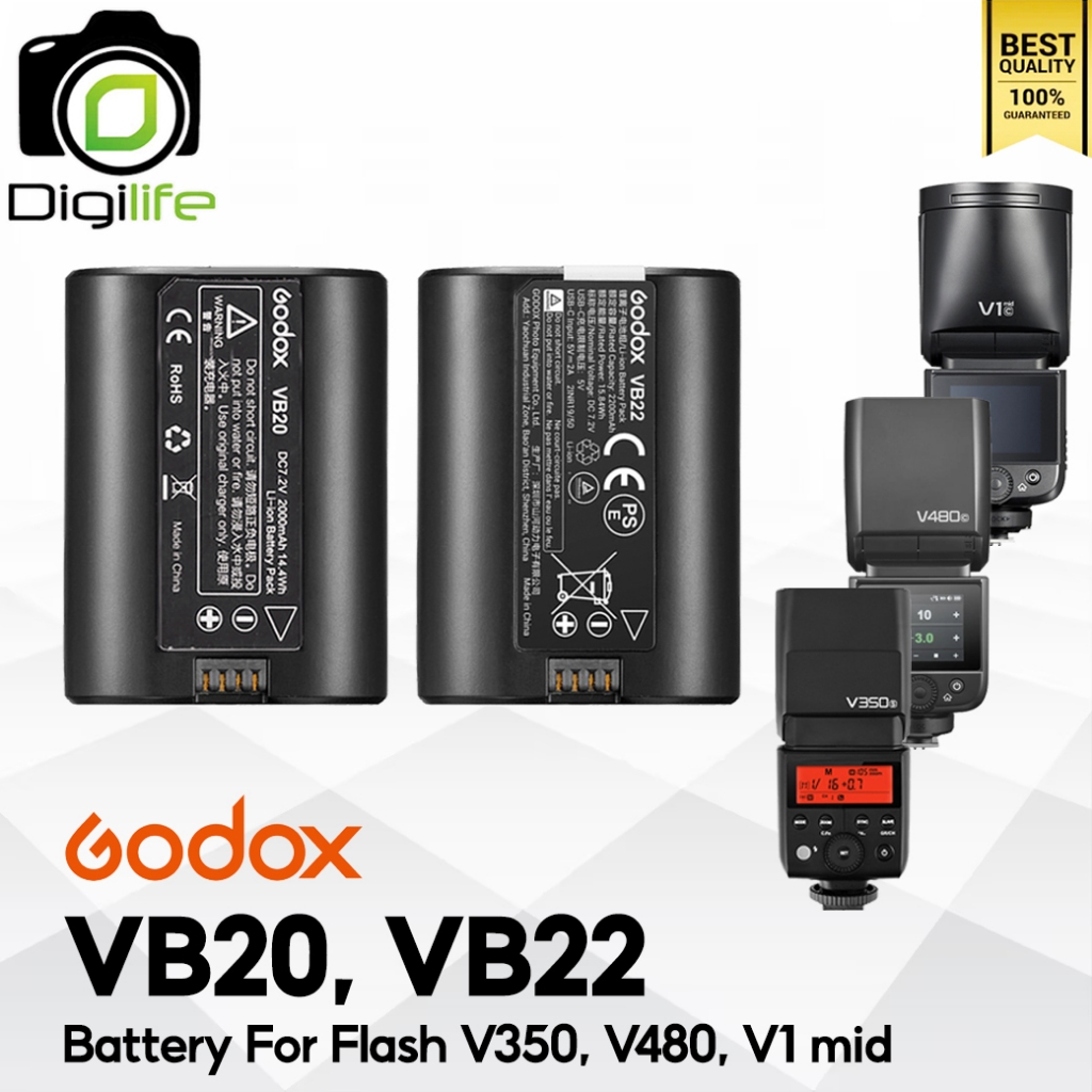 Godox Battery VB20, VB22 For Flash V350, V480, V1 mid / Digilife Thailand