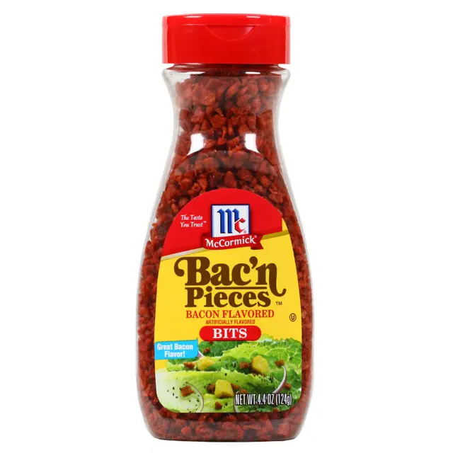 แม็คคอร์มิค แป้งถั่วเหลืองอบกรอบ กลิ่นเบคอน 124กรัม Mccormick Bacon Flavoured Bits 124g.