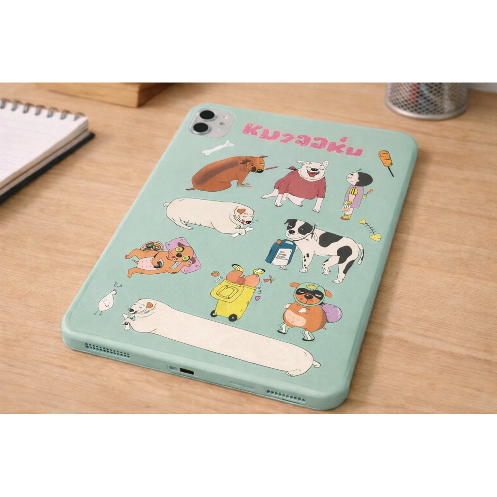 พร้อมส่ง! สติ๊กเกอร์ลายหมา ลายคนกวนๆ น่ารัก A5 PVC กันน้ำ กันแดด เนื้อทราย