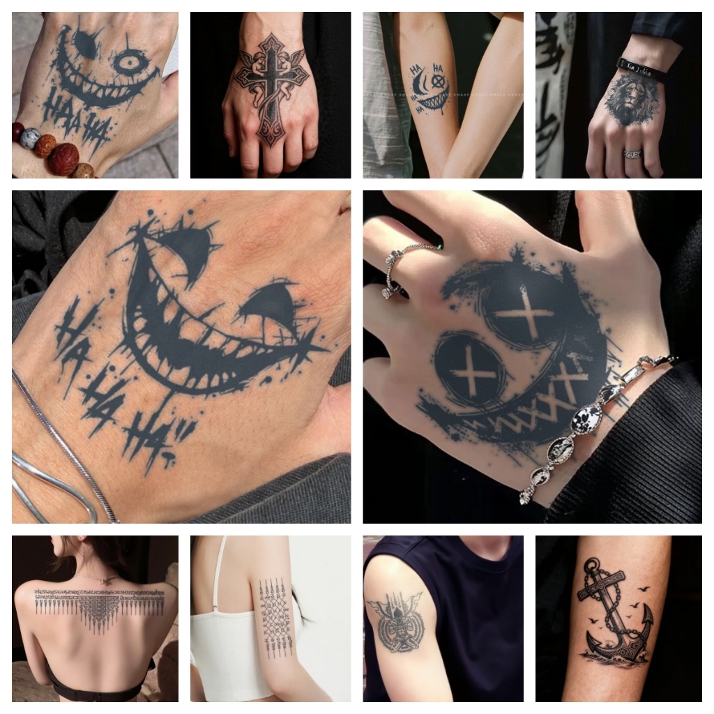 สติกเกอร์รอยสักชั่วคราวจากสมุนไพร ลายปีกและผีเสื้อ เหมาะสำหรับติดบริเวณต่างๆ เช่น แขนและข้อมือ กันน้ำ ติดทนนานถึง 15 วัน