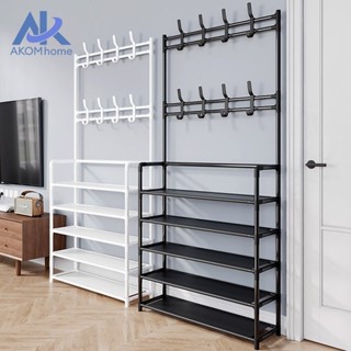 🔥🔥🔥2IN1 ชั้นวางรองเท้า ราวแขวนเสื้อ ชั้นวางของ ไม้แขวนอเนกปร…