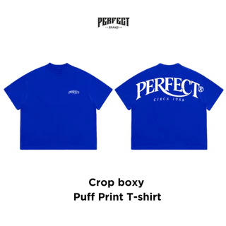 (สกรีนนูน)อัปเดตลายใหม่2*Crop boxy T-shirt เสื้อยืดทรง บ็อกซี่ รุ่น(สกรีนนูน) คอฟิต - PERFECTBRAND