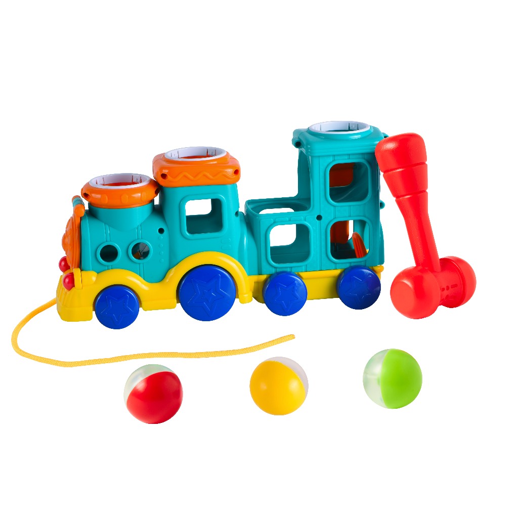 Wel-B x Infunbebe Pounding Ball Train (รถไฟตีลูกบอล) - ชุดรถไฟพร้อมค้อนและลูกบอล ของเล่นเสริมพัฒนาการ — صورة 3