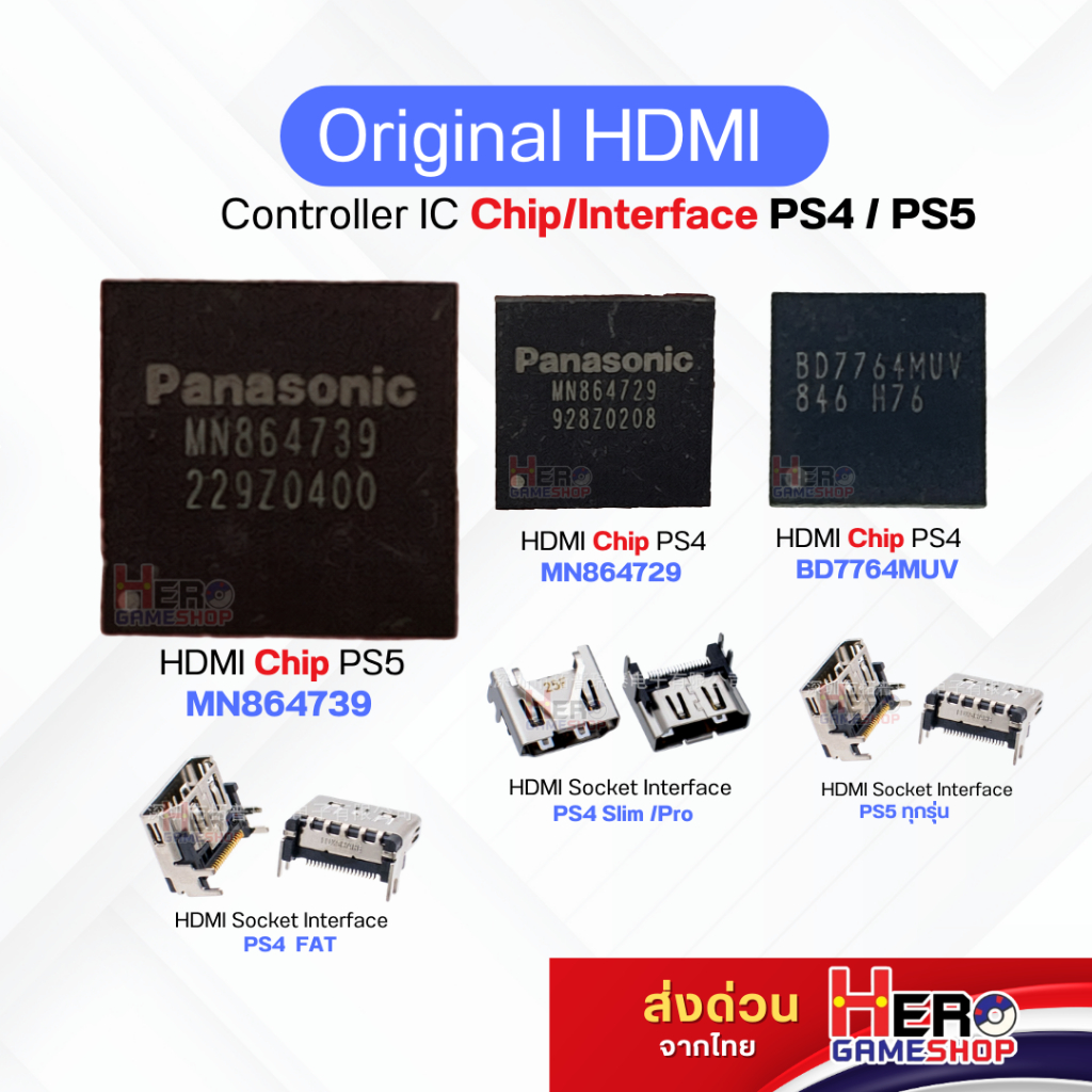 อะไหล่ HDMI Controller IC Chip Interface Socket สำหรับ PS4 FAT/ PS4 Slim-Pro / PS5 ทุกรุ่น🕹️ พร้อมส่ง🕹️(ราคาต่อชิ้น)