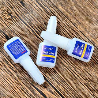 Aruiefxe กาวติดเล็บปลอม พร้อมแปรง สีฟ้า 10 กรัม