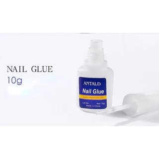 Aruiefxe กาวติดเล็บปลอม พร้อมแปรง สีฟ้า 10 กรัม