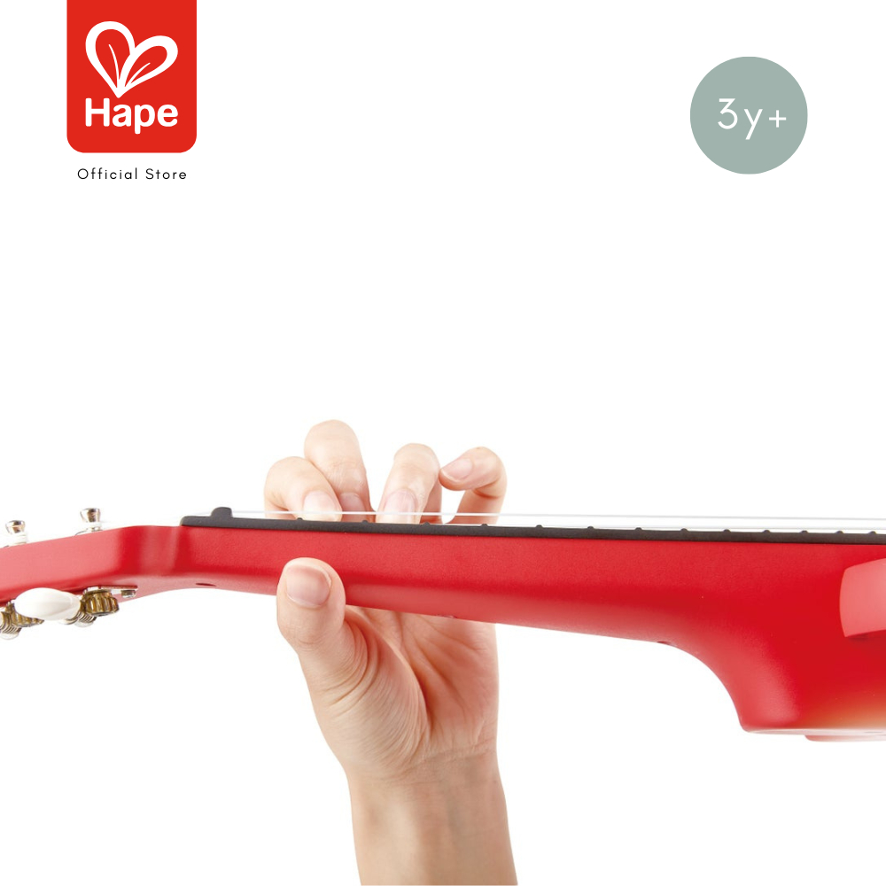 Hape Learn with Lights Ukulele-Red	อูคูเลเล่ไฟฟ้า ใส่ถ่านมีเสียงมีไฟ	3Y+ รูปที่ 5