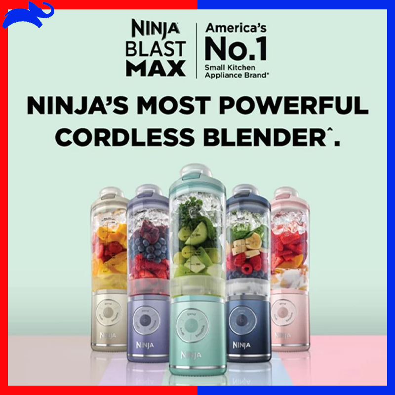 เครื่องปั่น เครื่องปั่นพกพา Ninja Blast Max ขนาด 650 มล. ชาร์จไฟได้ บดน้ำแข็งได้ น้ำหนักเบา ปลอดสาร BPA รุ่น Ninja BC251