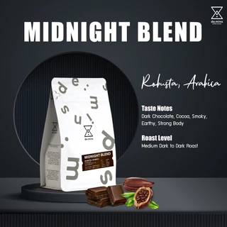 (500g.) De:mins Midnight Blend เมล็ดกาแฟRobusta x Arabica คั่วกลางค่อนเข้ม - เข้ม(Medium Dark to Dark)
