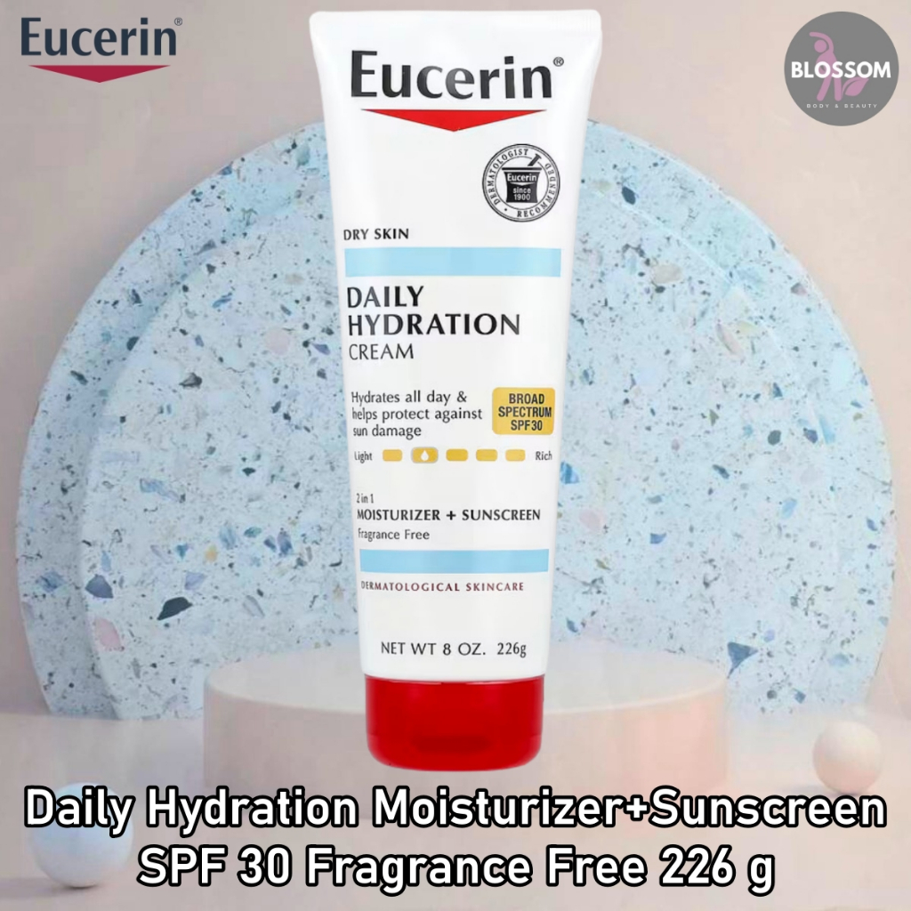 Eucerin - Daily Hydration Moisturizer+Sunscreen SPF 30 Fragrance Free 226 g ยูเซอริน ครีมกันแดด