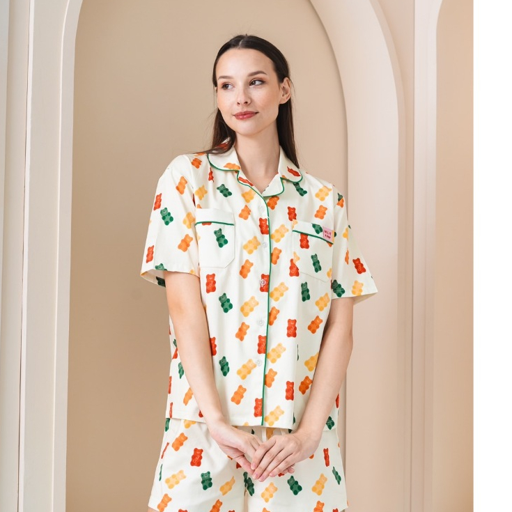 Jelly bear autumn set แขนสั้น ขายาว ชุดนอนโนบรา Call it a day