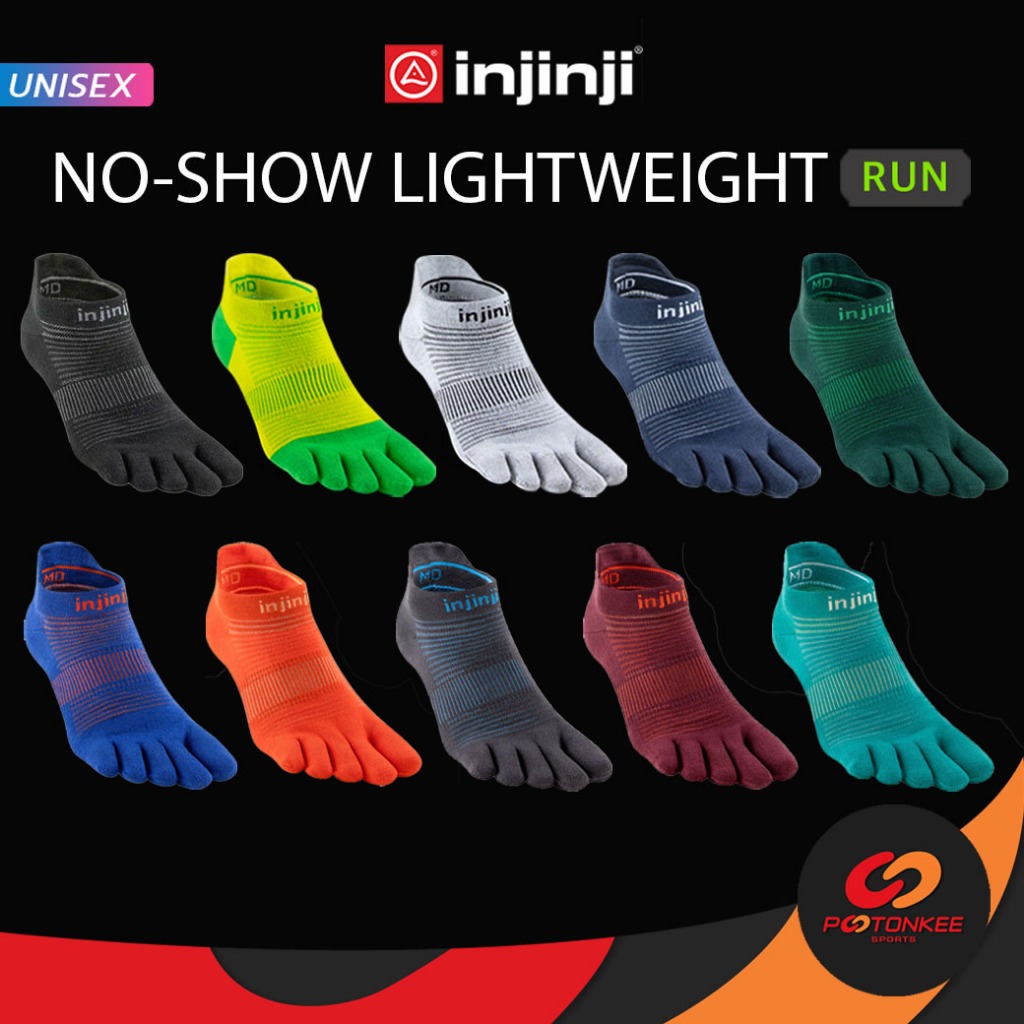 INJINJI NO SHOW LIGHTWEIGHT (UNISEX) ถุงเท้า 5 นิ้ว ถุงเท้าวิ่งกันการเสียดสีของนิ้วเท้า แบบบาง ใต้ข้อ