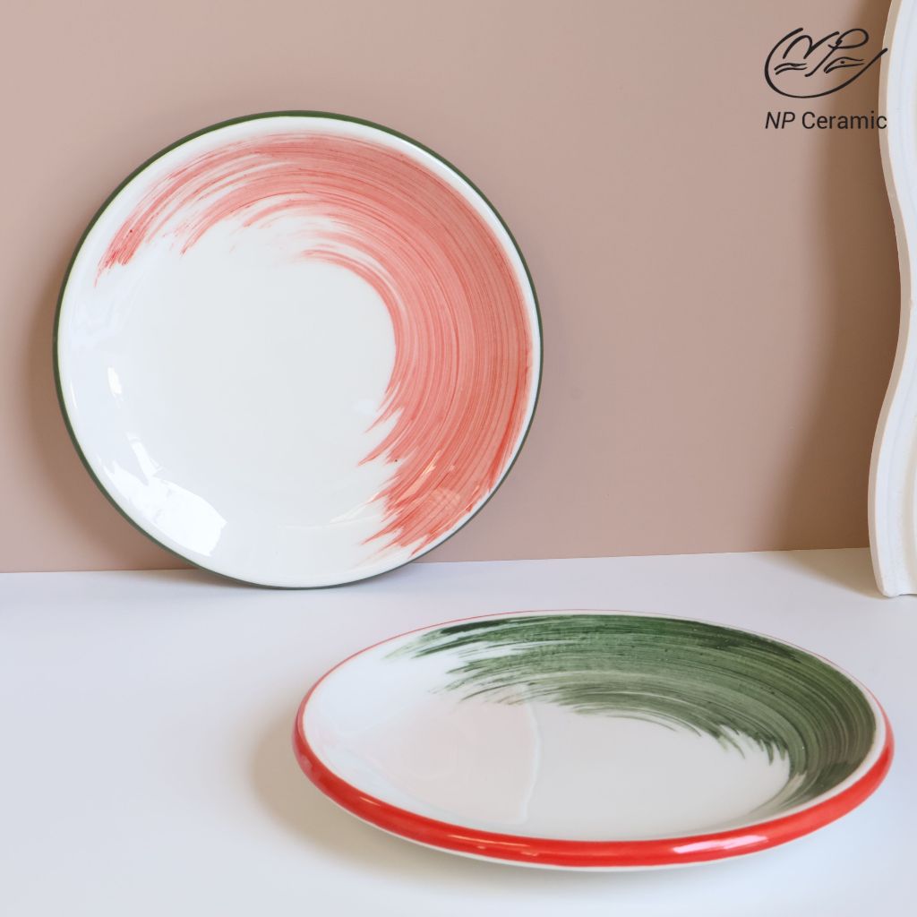[ ลดสูงสุด 80% ] NP Ceramic จานเซรามิค จานขนมปัง จานแบ่ง ขนาด 6 นิ้ว