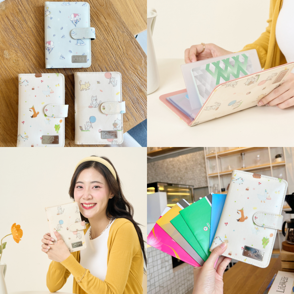 KEPT Bookbank Holder (รวมลาย) *พร้อมกล่อง*  เล่มเก็บ สมุดบัญชีธนาคาร ผ้าเคลือบกันน้ำ ใส่ได้12เล่ม ++
