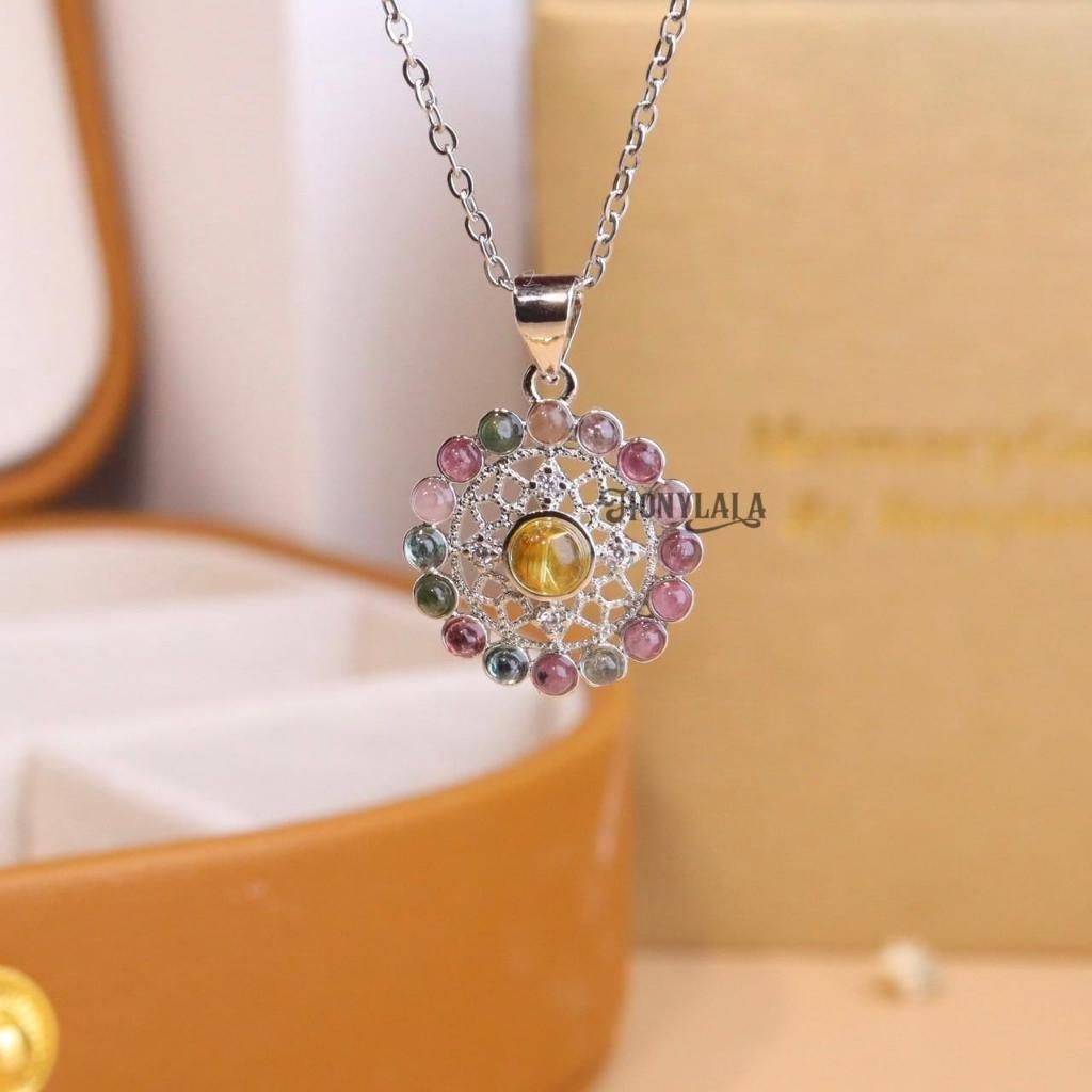 TMN19  สร้อยคอ พลอยธรรมชาติแท้ ทัวร์มาลีน I  ปรับขนาดได้ | ซื้อ 1 แถม 2 แถมกล่องหนัง แถมเครื่องประดั