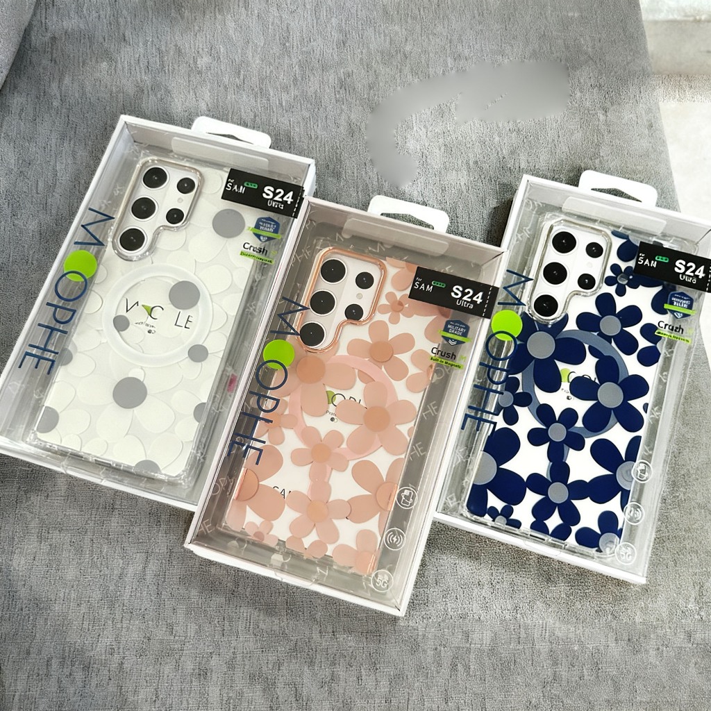 MOOPHE เคส ดอกไม้ เคส แม่เหล็ก ชาร์ได้ สำหรับ Samsung Galaxy S23 S24 S25 S26 ultra S25ultra S24ultra