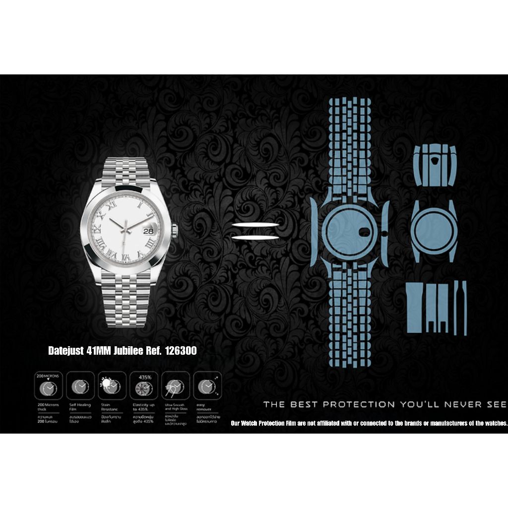 126300 Datejust 41mm ฟิล์มป้องกันรอยนาฬิกา Watch Protection Film for Rolex Datejust 41MM Jubilee Ref