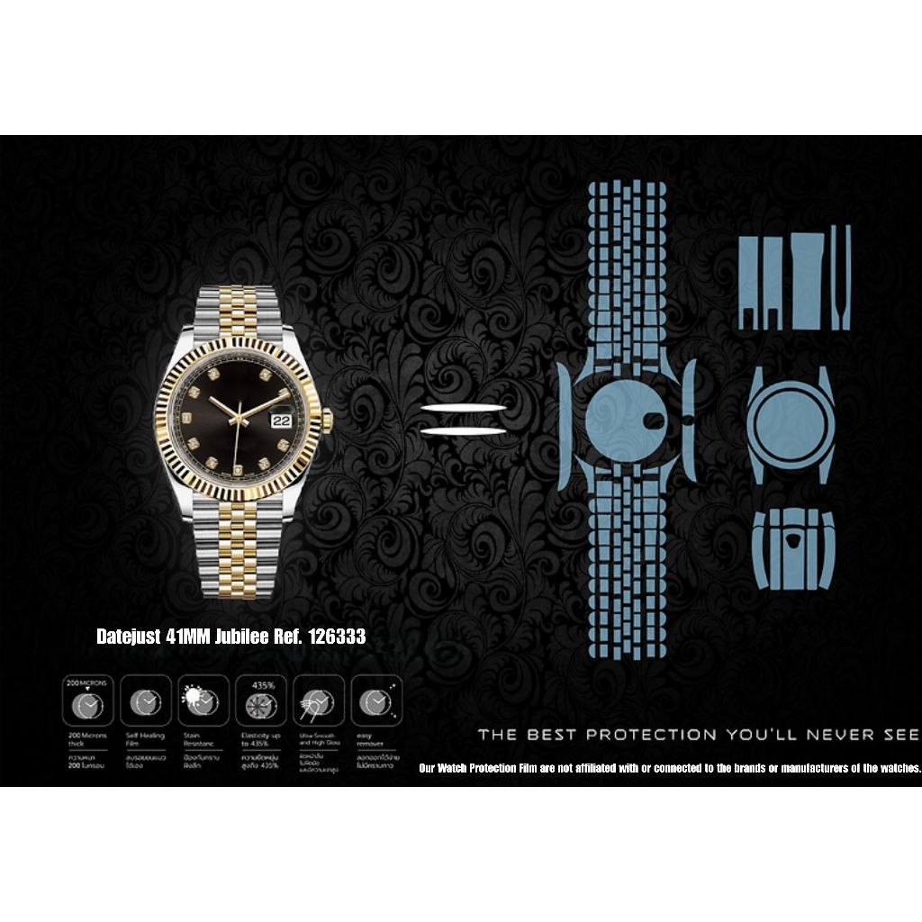 ฟิล์มป้องกันรอยนาฬิกา Watch Protection Film for Rolex Datejust 41MM Jubilee Ref. 126333