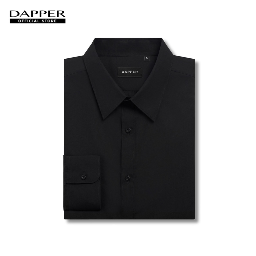 DAPPER เสื้อเชิ้ตแขนยาว Oxford ทรง Regular-Fit สีดำ (BSL/BK/984RE)