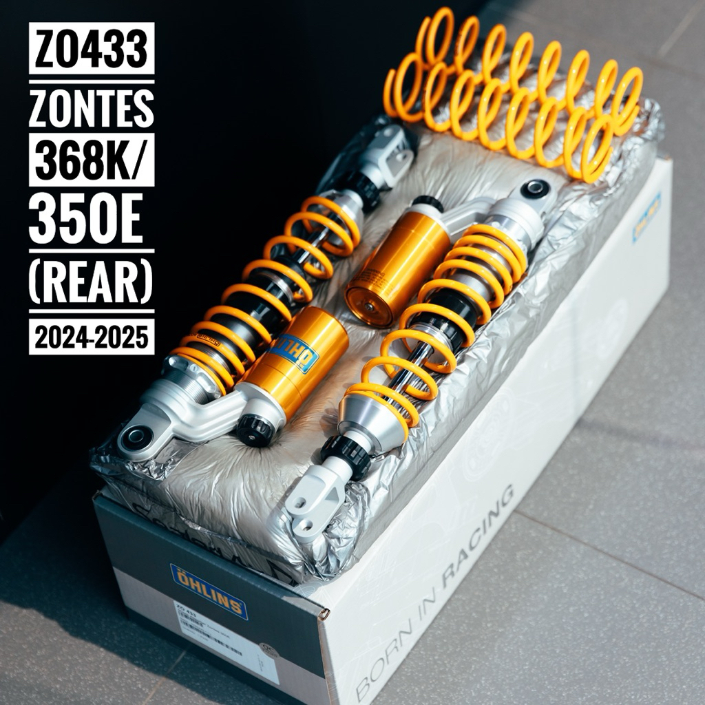 โช๊คหลัง Ohlins รุ่น Zontes 368K/350E ปี2024-2025 (ZO433) ของแท้100% รับประกัน2ปี พร้อมส่ง!