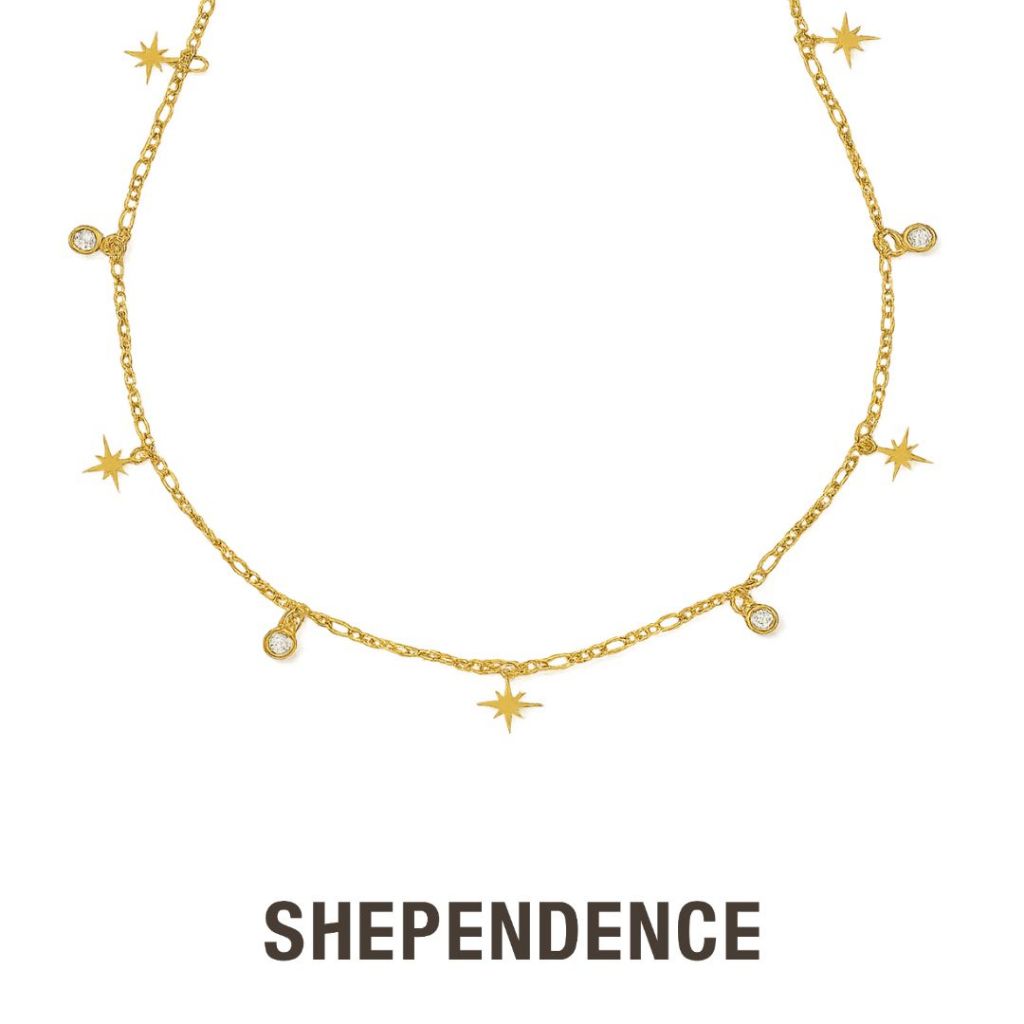 SHEPENDENCE สร้อยคอโชกเกอร์ CELESTIAL Starburst Bezel ประดับคริสตัลดาวกระจาย