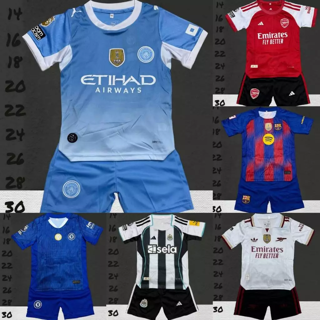 ชุดกีฬาเด็ก ชุดบอลเด็ก เสื้อพร้อมกางเกงครบชุด มาใหม่ล่าสุด