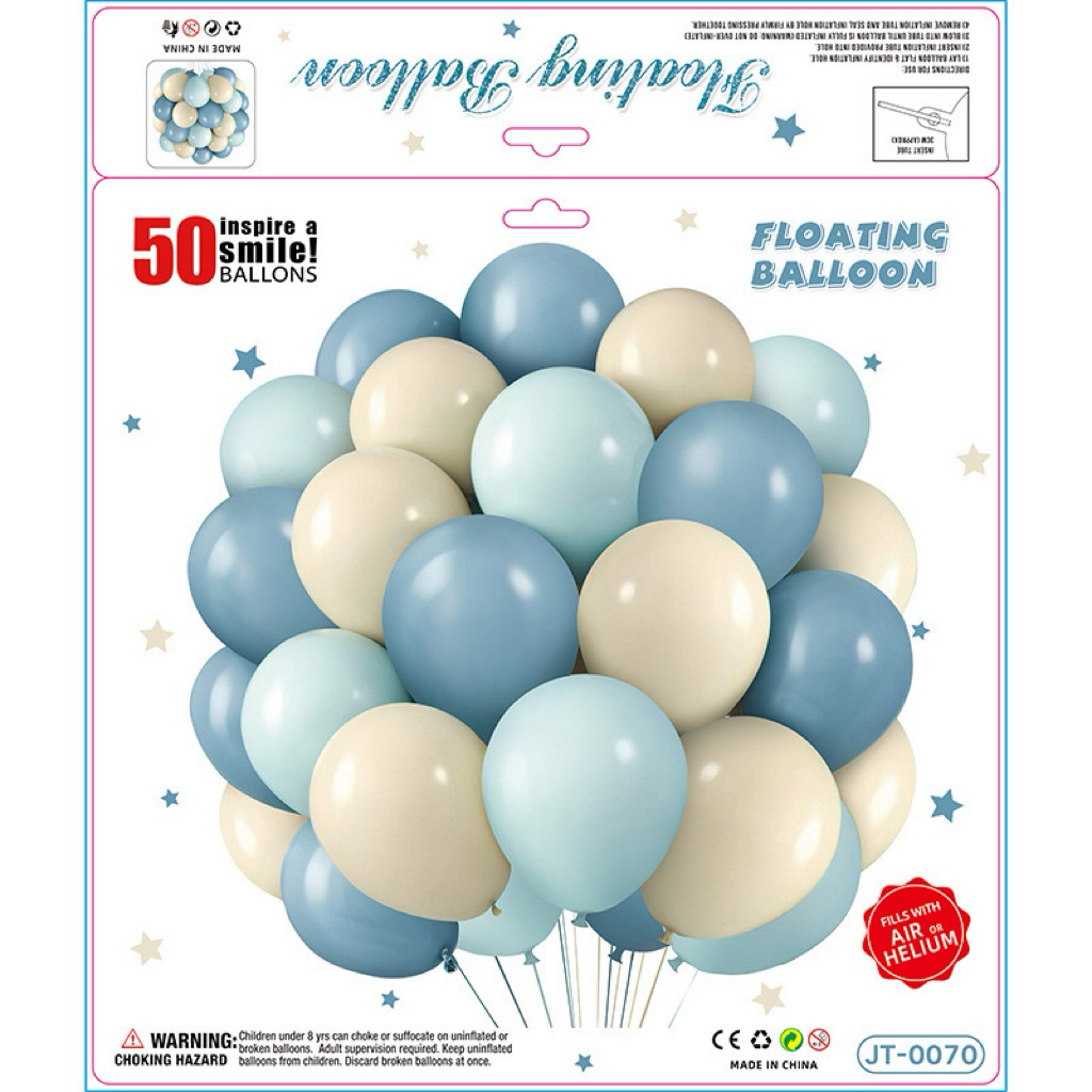 ลูกโป่ง ชุด 50 ใบ 10 นิ้ว balloons เนื้อหนาฮีเลี่ยม ลูกโป่งงานแต่ง ลูกโป่งวันเกิด ลูกโป่งวาเลนไทน์ โทนสีครบตามธีม ราคา ถูกที่สุด ดีลบีเคเค แกลเลอรีภาพที่ 3