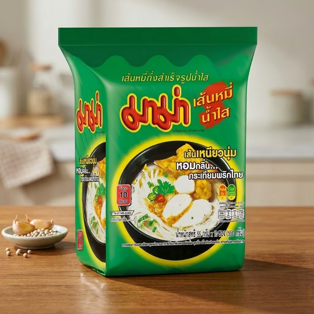 มาม่าซอง เส้นหมี่น้ำใส 55 กรัม (แพ็ก 10 ซอง)