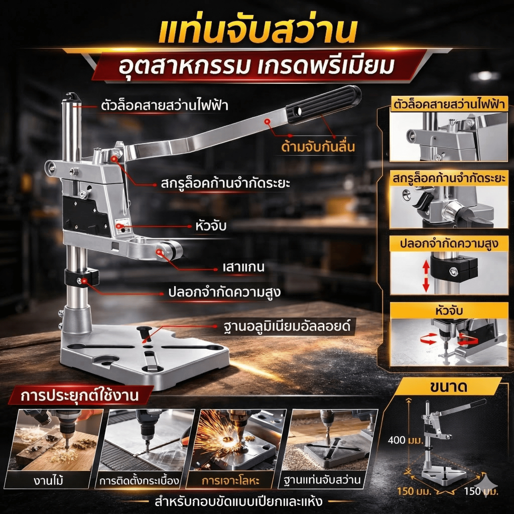 แท่นจับสว่าน (Drill Stand) รุ่น T105
