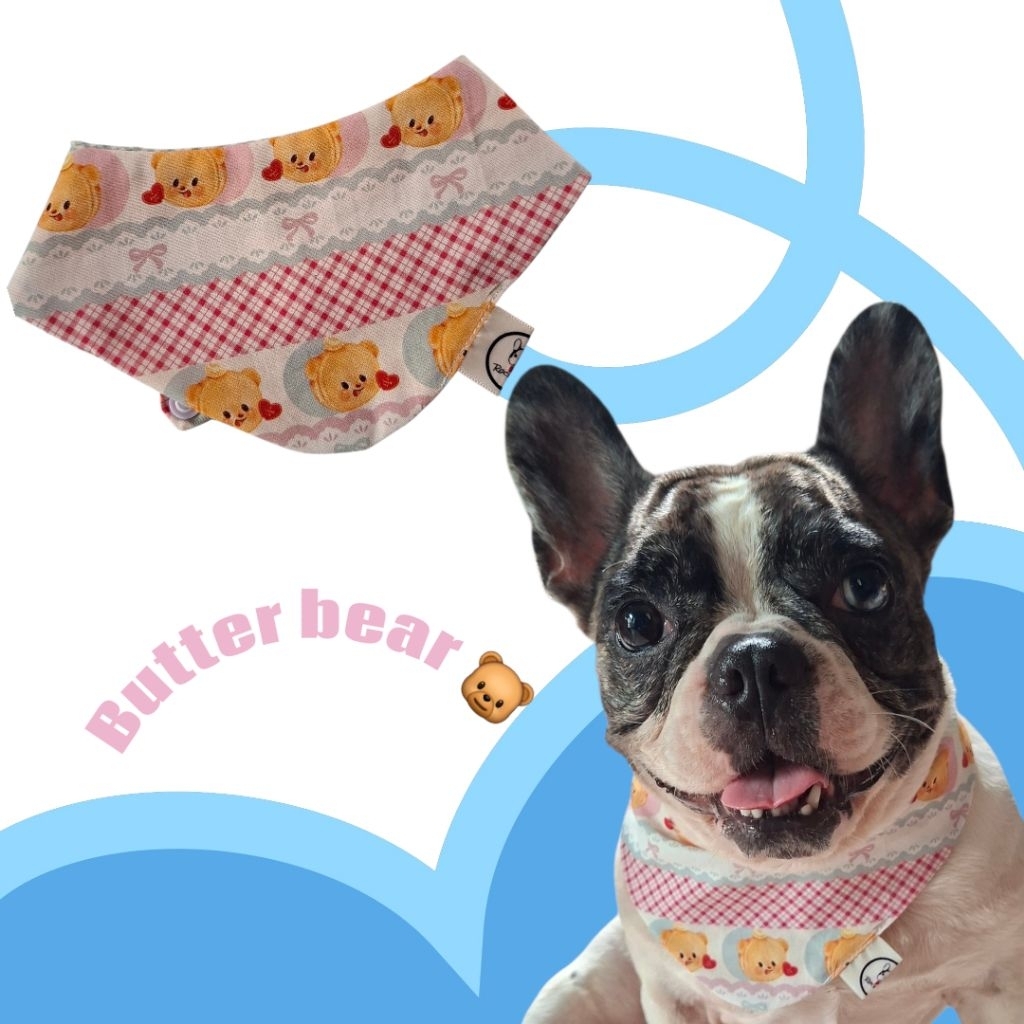 ผ้าพันคอน้องหมาน้องแมวลายButter🐻
