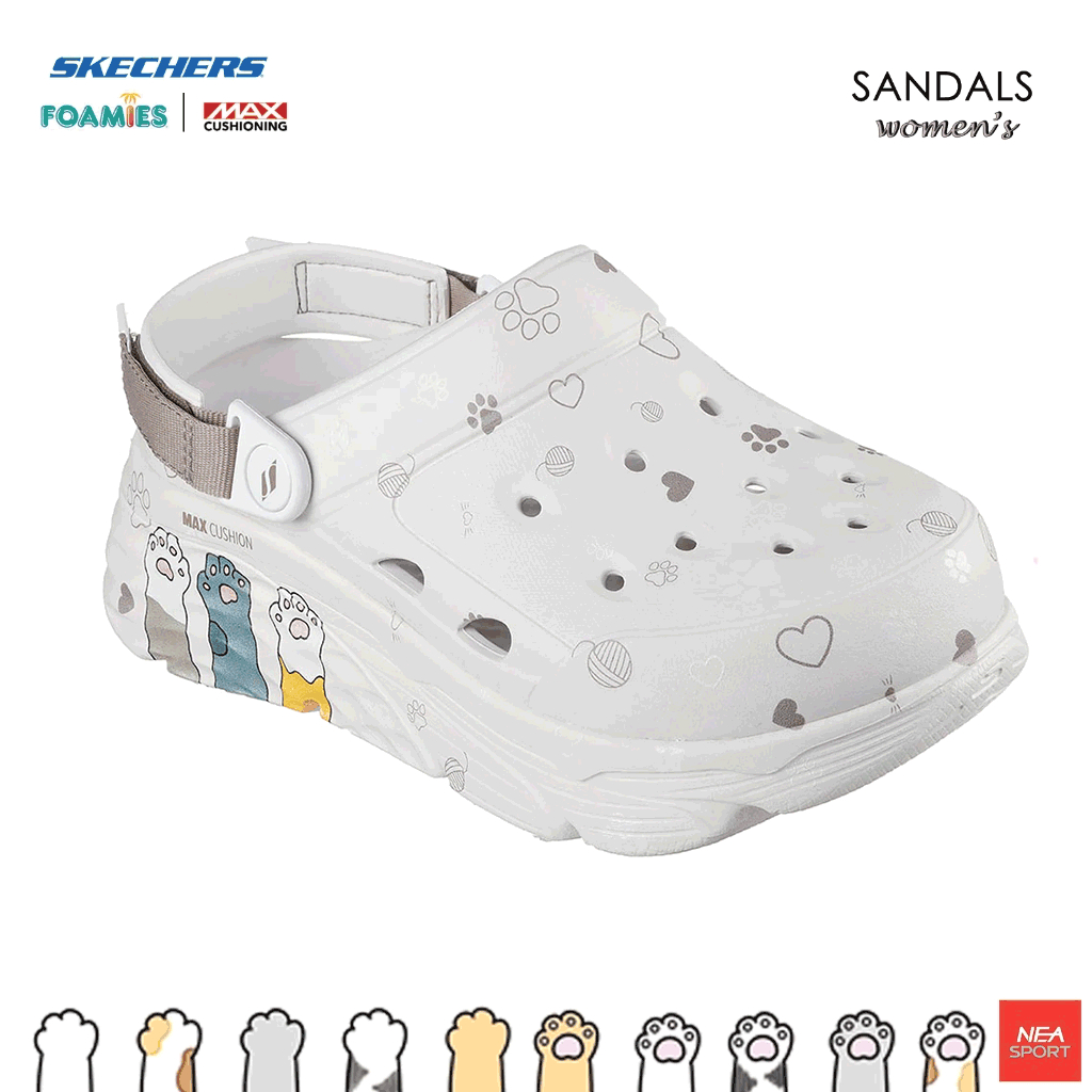[ลิขสิทธิ์แท้] SKECHERS Foamies Max Cushioning รองเท้าแตะรัดส้นผู้หญิง เสริมสูง 5 ซม. สเก็ตเชอร์ ราคา ถูกที่สุด ดีลบีเคเค แกลเลอรีภาพที่ 6