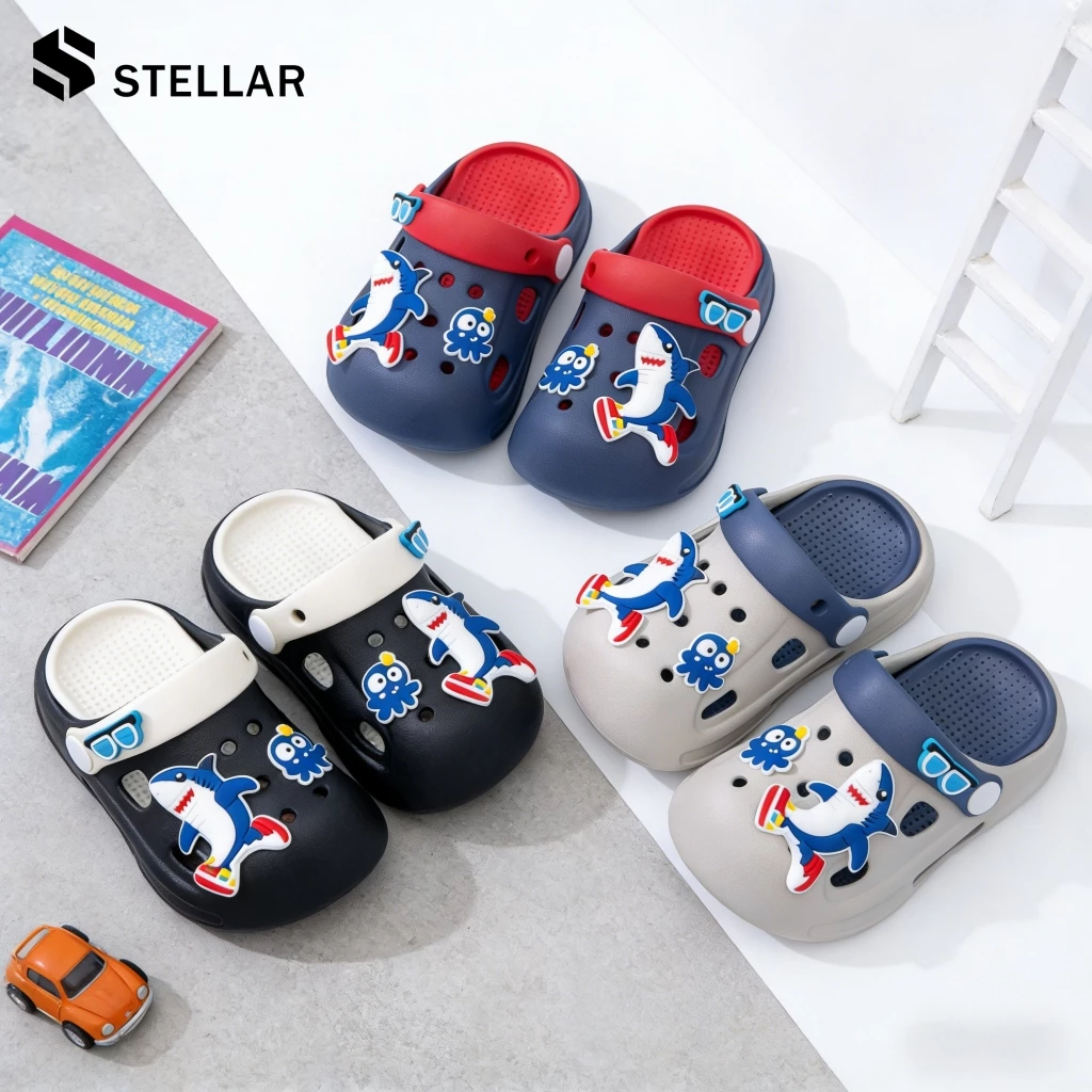 ส่งจากไทย 🚚 STELLAR (เพิ่ม2เบอร์)รองเท้าแตะรัดส้นเด็กลายการ์ตูนยางEVA พื้นนิ่ม ใส่สบาย มีกันลื่น 3-8 ปี