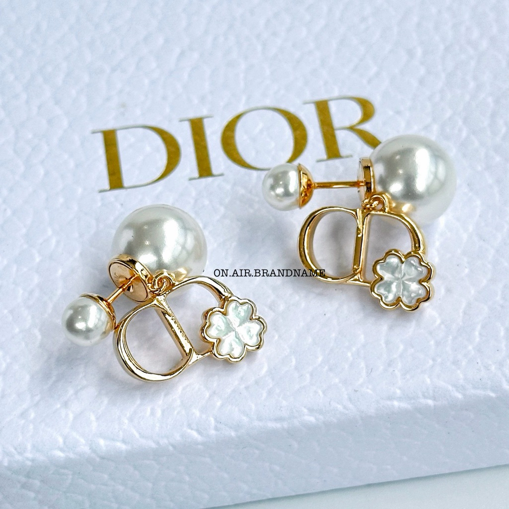 🎉ถูกที่สุด🎉ของแท้💯New Dior tribales earrings ดอก clover🍀ต่างหู คอลนี้ต้องสะสม