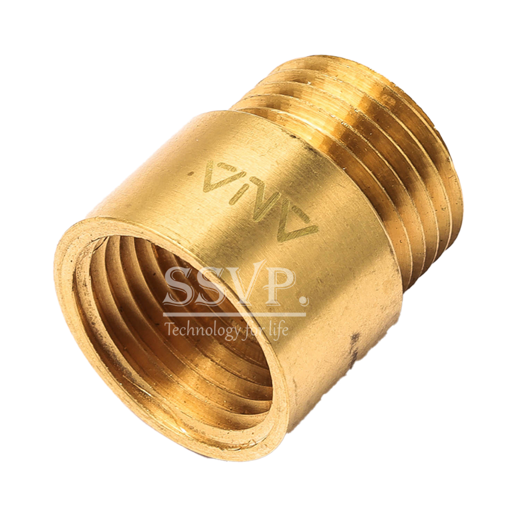 (J143-3-015-000-5-P) ข้อต่อตรง ผม. อิตาลี ทองเหลือง ขนาด 1/2 นิ้ว