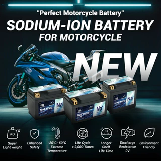 OUTDO แบตเตอรี่มอเตอร์ไซค์ NaCR5S 12V5Ah ไฟแรง สตาร์ทง่าย อายุใช้งาน 10 ปี คุณภาพดี น้ำหนักเบา โซเดียมไอออน