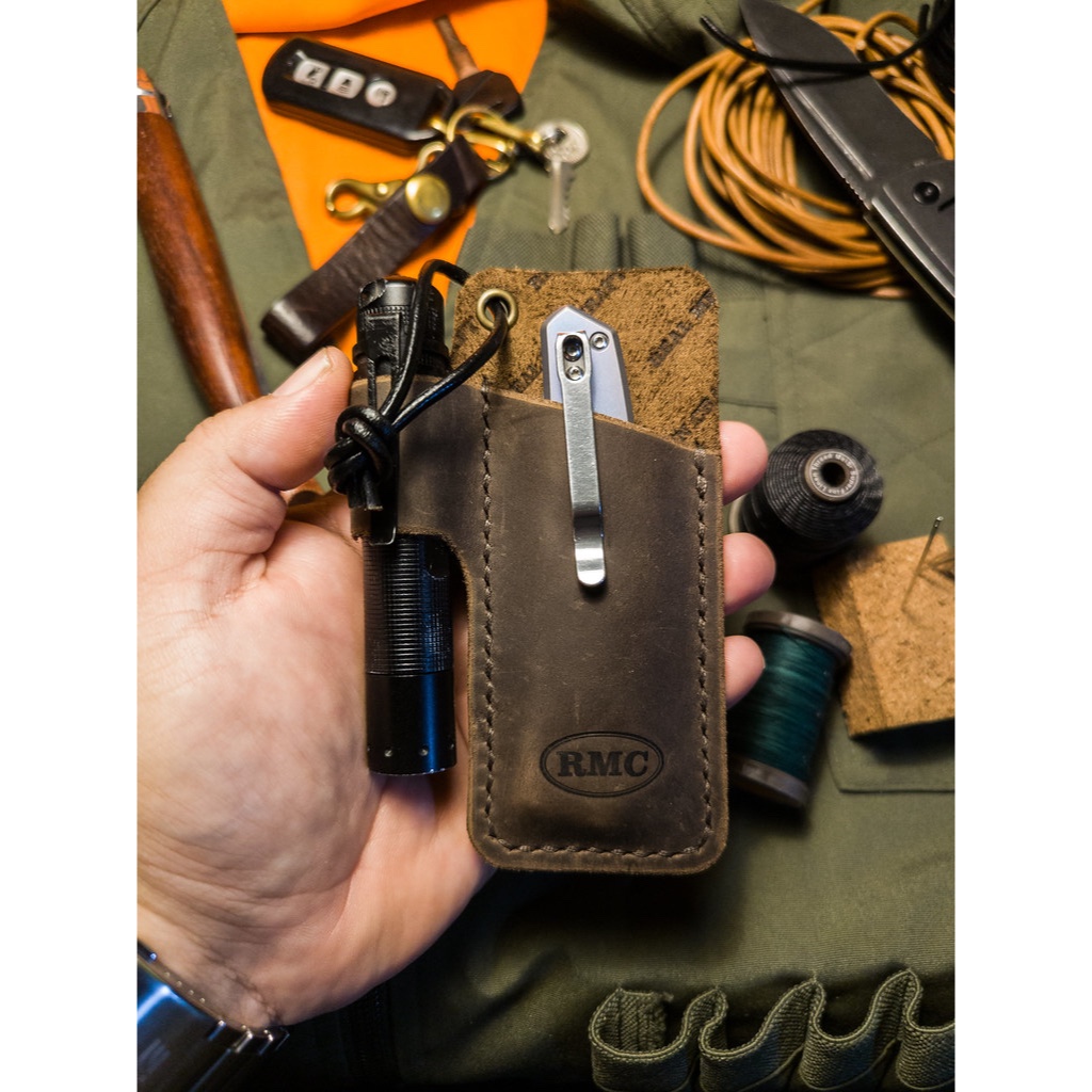 ซองมีดพับหนังแท้ EDC | Leather Pocket Organizer สำหรับ มีดพับ Multitool | Victorinox Leatherman Wave Arc Benchmade