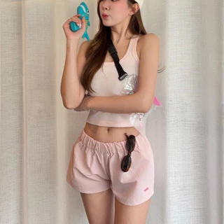 (พร้อมส่งทุกสี)BABEJUB.X l BABY NYLON กางเกงขาสั้น เอวต่ำ ผ้าไนลอน แห้งไวววว